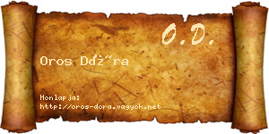 Oros Dóra névjegykártya